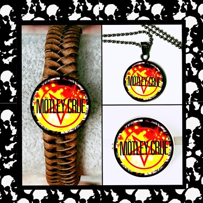 MOTLEY CRUE SET OF THREE  BRACELET NECKLACE PIN