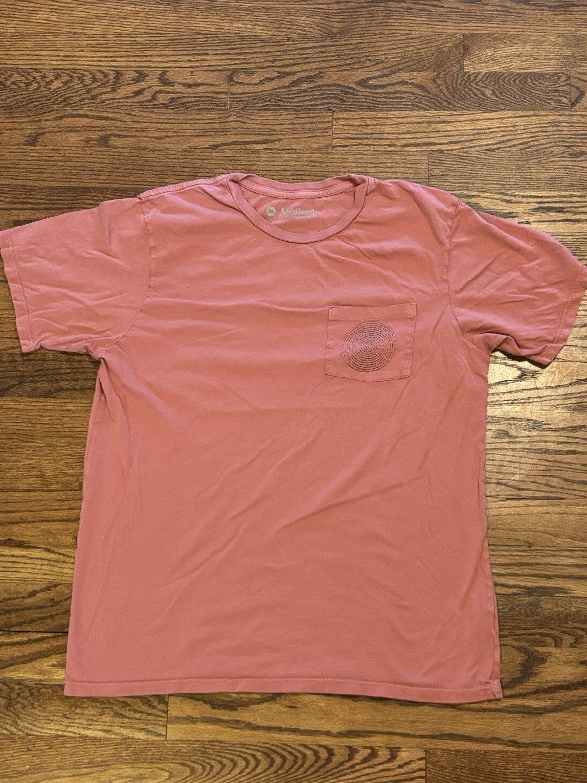 Mollusk California Shirt Mens Medium pocket T shirt Made In USA Salmon