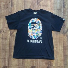 BAPE Rainbow Multi Camo Ape Head T-shirt Blac...
