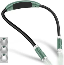 Rechargeable 4 LED Neck Reading Light Adjustable Brightness & Bendable Arms