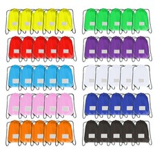 Drawstring Backpack Bulk 50 Packs Draw String Bags for Gym Sports Trip Pedest...