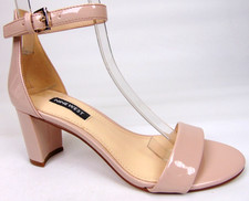 NEW Nine West Women PRUCE 3 Ankle Strap Heels Dress Sandal Size 5.5 Leather Nude