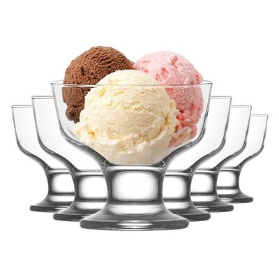 LAV Destina Dessertschalen 285 ml   6er Set transparente Eisbecher Glasschalen |