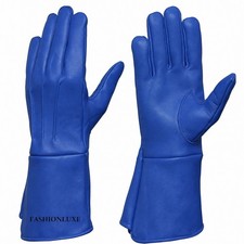 Leather Gauntlet Gloves Long Cuff Elegant Winter Fashion Gloves UK USA AUS