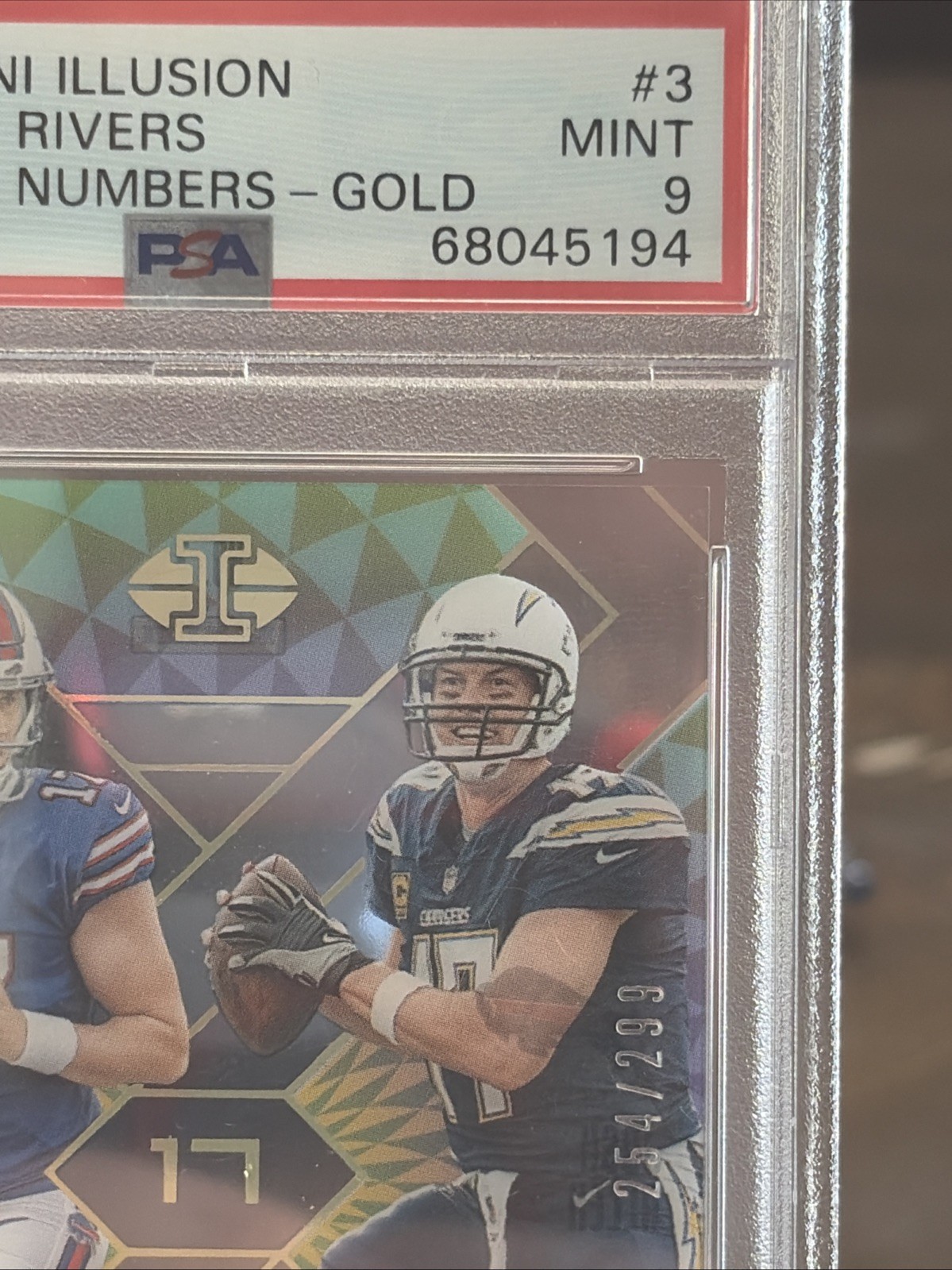 2018 Panini Illusions PSA 9 Josh Allen Matching Numbers RC view 3