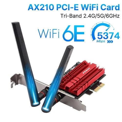 WiFi 6E PCIe Wireless Card Intel AX210 Desktop PC Network Bluetooth PCIE Adapter