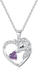 Unicorns Gifts for Girls Necklaces 18K White Gold Plated Unicorn Necklace for Te