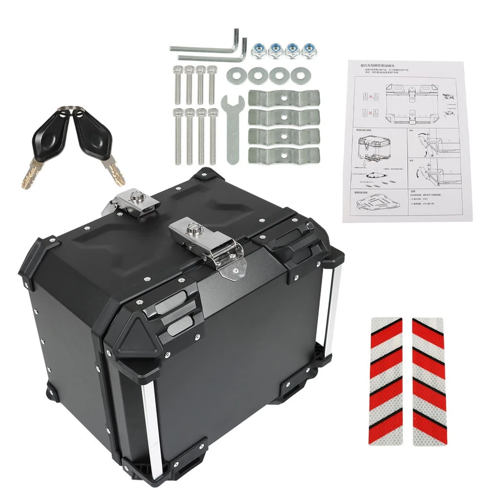 45L черный мотоциклетный верхний чехол задняя коробка водонепроницаемый багажник скутер багажник хранение - Изображение 3 из 4