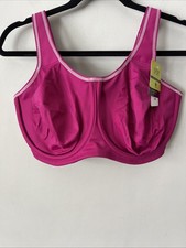 Wacoal 855170 Women's Simone SPORTS Bra Size 38G Pink Adjustable