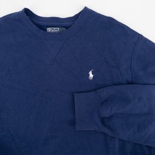 Vintage Polo Ralph Lauren Mens L Sweatshirt Navy Blue Crewneck Embroidered Pony