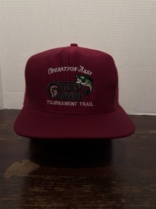 Vintage B.A.S.S. Bass Anglers Sportsman Society Strapback Hat Flag