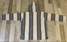 Baja Joe Mexican Baja Hoodie Pullover"Drug Rug" Poncho Medium GreatCondition