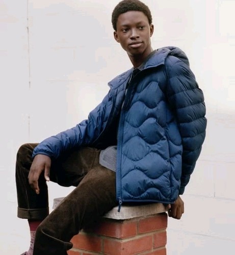 Uniqlo x JW Anderson Mens Ultra Light Down Hooded Jacket XL Navy Blue
