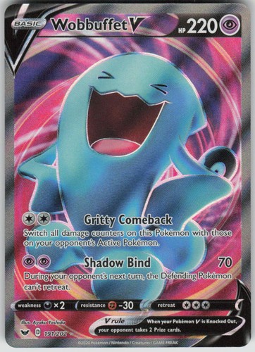Pokemon Wobbuffet V (Full Art) 191/202 SWSH01: Sword & Shield... Holofoil UR NM