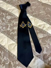 Freemason Tie Black BIG Mason Symbol Mark