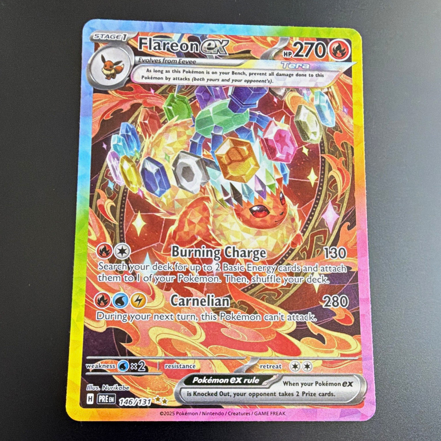 Flareon ex 146/131 Sv: Prismatic Evolutions Full Art Holo Double Rare English