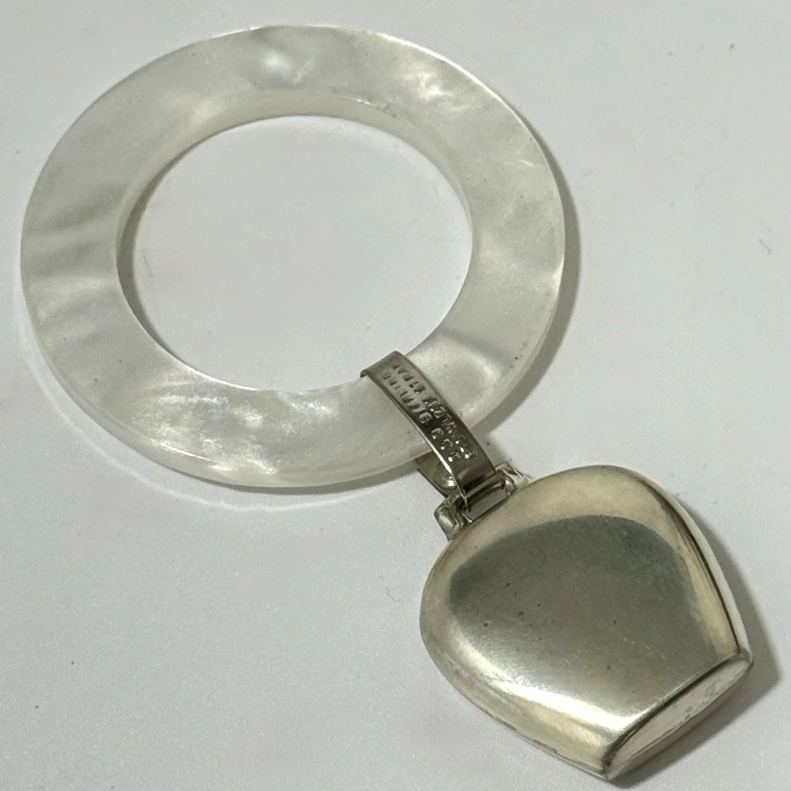 Vintage Reed & Barton Sterling Silver Baby Rattle Teething Ring Box No Monogram