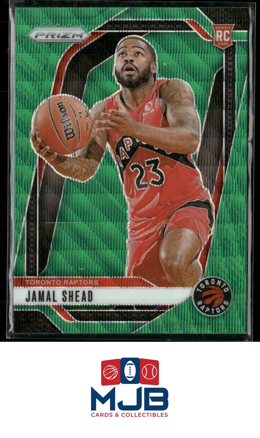 2024-25 Panini Prizm Jamal Shead Prizms Green Wave #241 Toronto Raptors