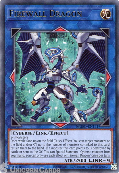 MGED-EN141 Firewall Dragon Rare UNL Edition Mint YuGiOh Card