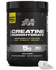 MuscleTech Creatine Monohydrate Powder, Platinum Pure - Unflavored Micronized...