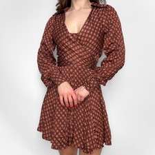 Free People It Takes Two Mini Dress Women's Medium Pop Combo Open Back NWT $148