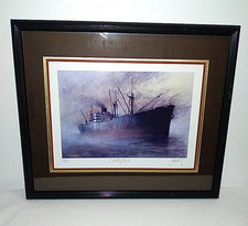 John Kelly "Liberty Ship II" Print Limited Ed Signed Art with CoA Framed 22x26