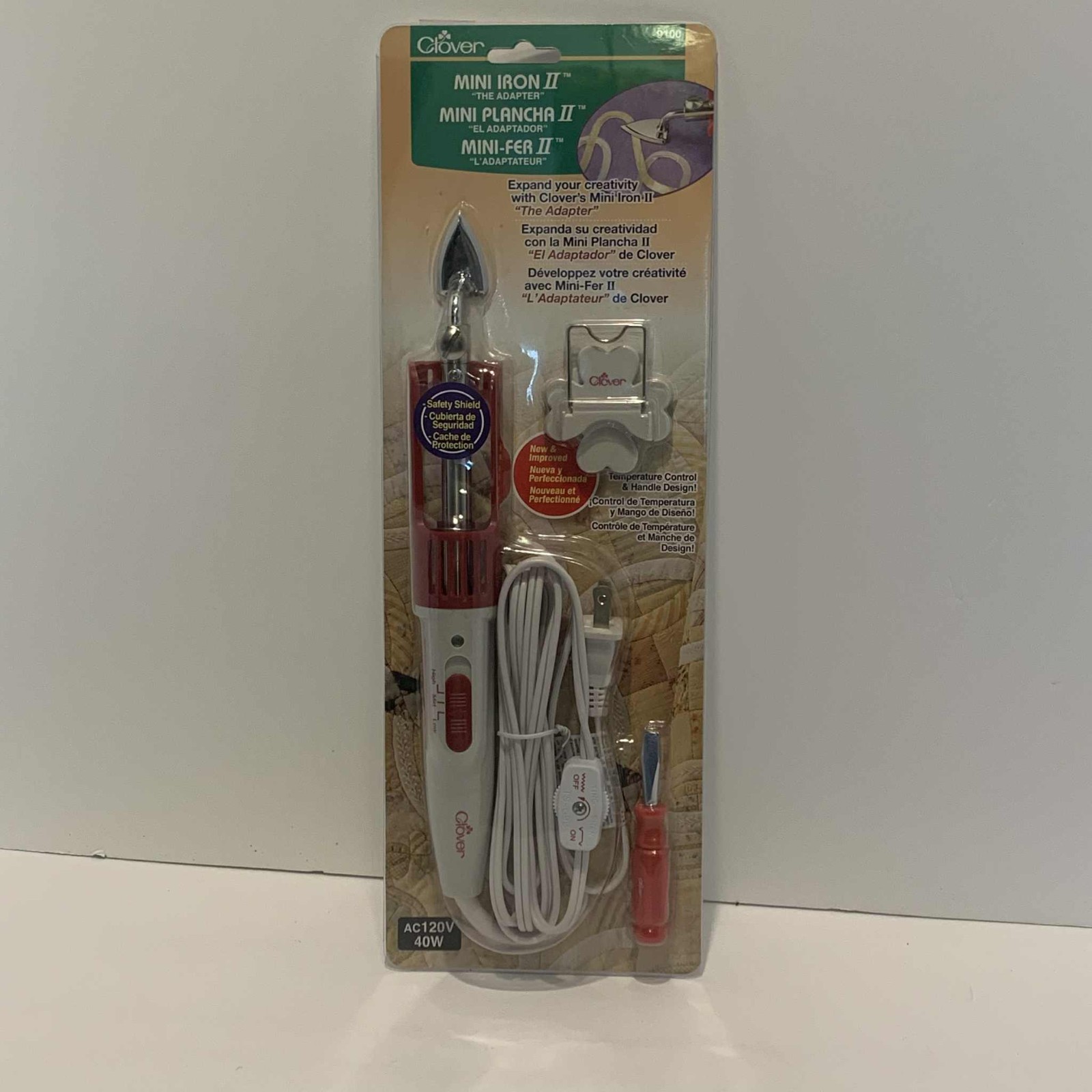 Clover Mini Iron II "The Adapter" for Sewing Quilting & Crafting #9100