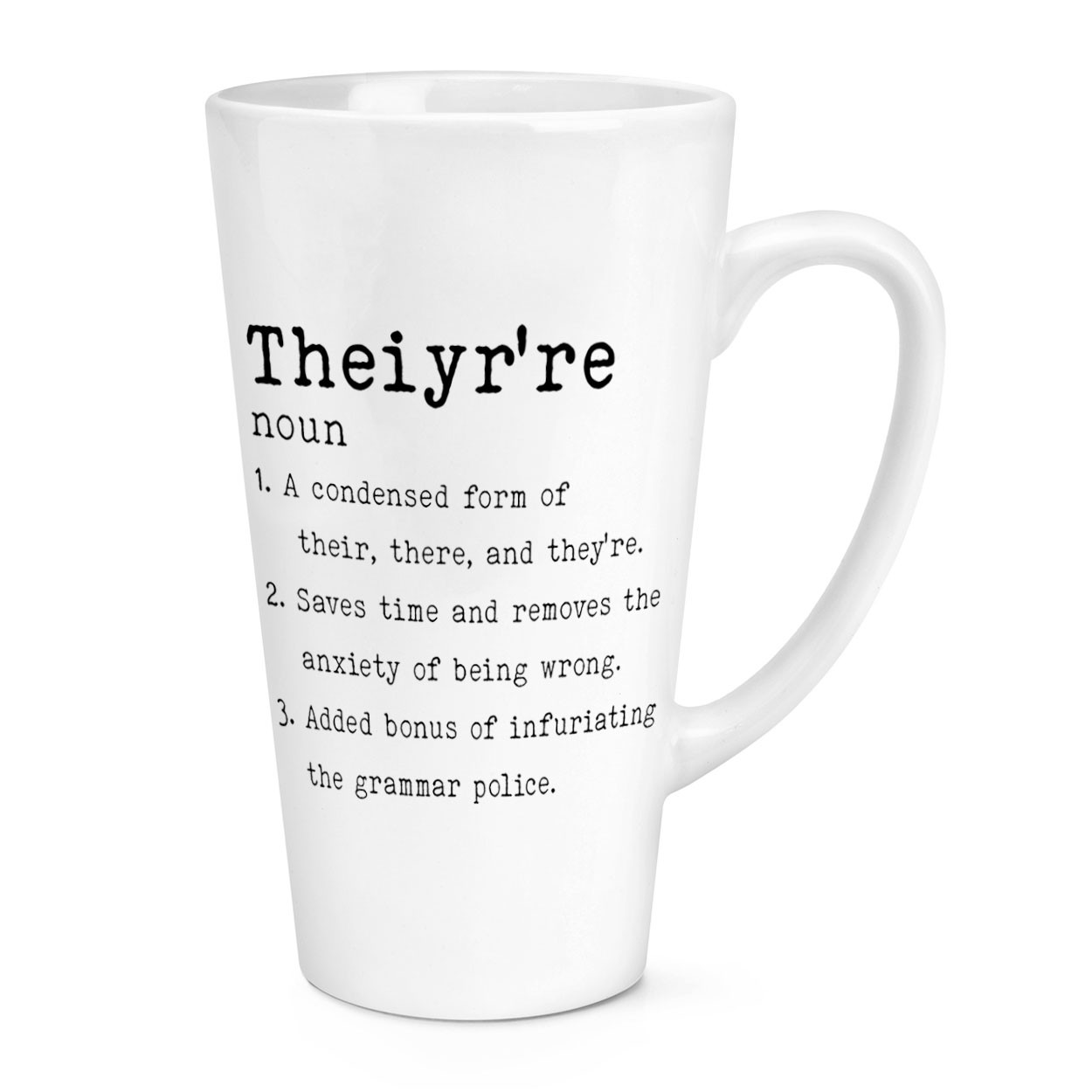 Theiyr're Definition Grammar Solution 17oz Large Latte Mug Cup Teacher Funny