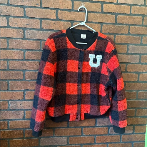 UNDERCOVER ROSA Utah Utes University of Utah Buffalo Check Sherpa Giacca Cappotto Piccolo