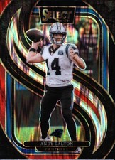 2024 Panini Select Andy Dalton #106 Red & Blue Prizm Shock Carolina Panthers