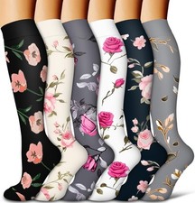 Compression Socks for Women and Men 6 Pairs 15-20 mmHg Circulation-Best Suppo...