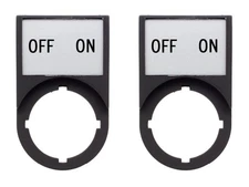 Legend Plate "OFF ON" with Holder For Use with 22mm Switches (Pack of 2)