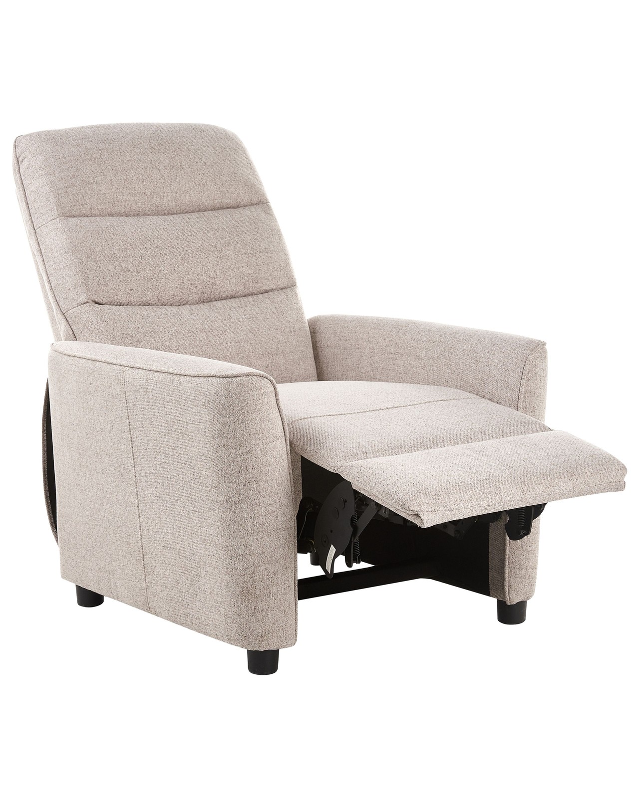 Poltrona reclinabile retro regolabile poggiapiedi rivestita tessuto beige Sande