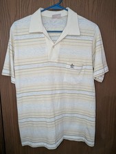 VINTAGE MUNSINGWEAR GRAND SLAM POLO SHIRT 80'S Striped PENGUIN USA MADE LARGE L