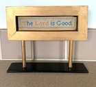 The Lord is Good FRAMED PAPER PUNCH BOOKMARK Antique 8" wide 7" tall — photo 3