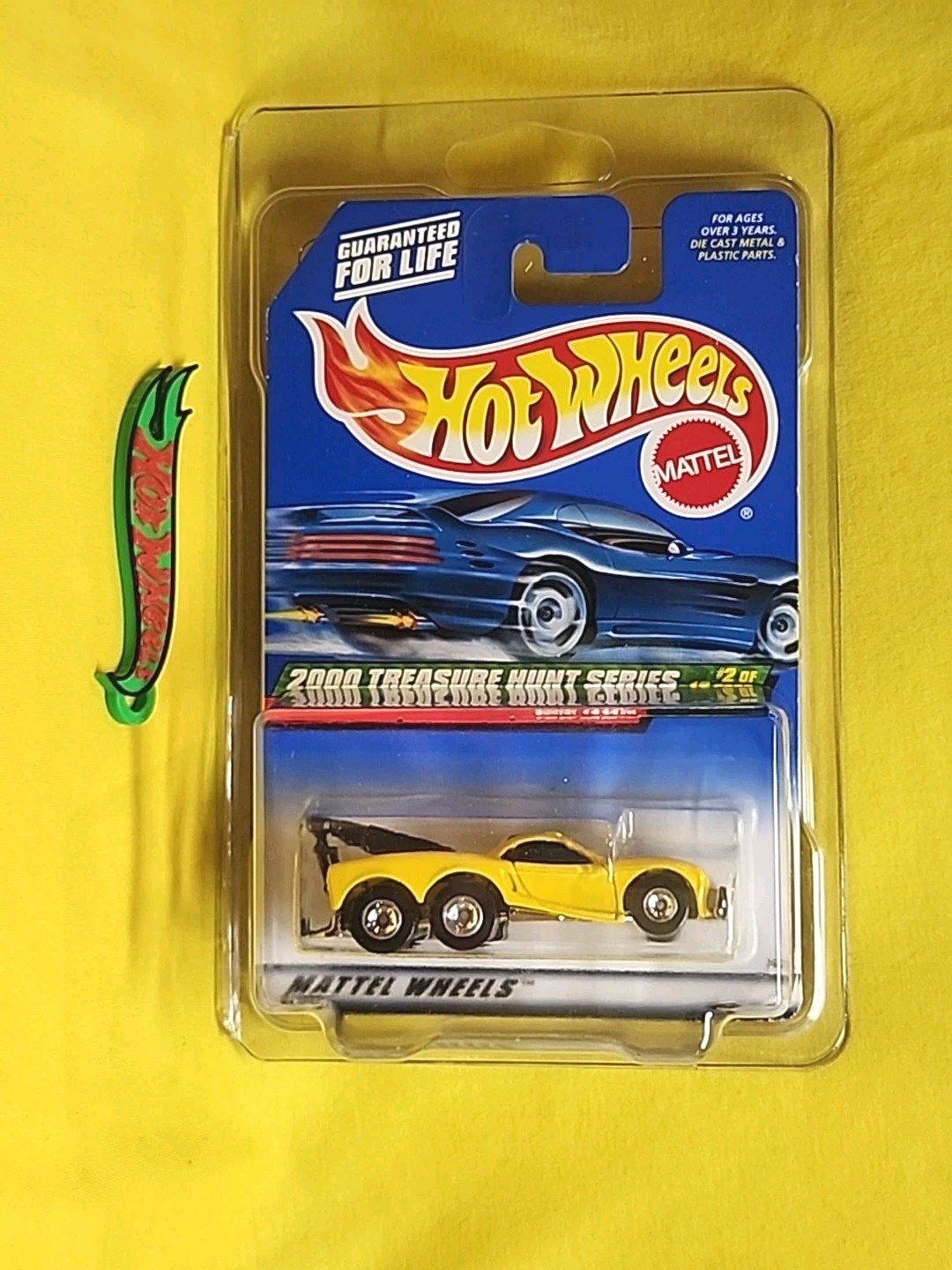 Hot Wheels 2000 Treasure Hunt  Tow Jam Yellow Truck W Protector &Gift 🔥P