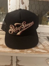 Vintage 80s 90s Ricky Skaggs Made In USA Logo Trucker Hat