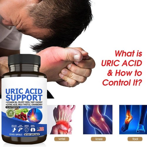 Uric Acid Gout Cleanse Supplement - Celery Seed Tart Cherry Chanca Joint P ain - Picture 3 of 9