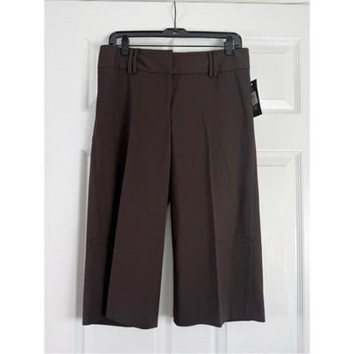 NEW Inc International Concepts Classic Wide-Leg Dark Brown Culottes Size 6