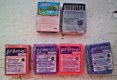 6 PACKS OF 2 OZ. SCULPTURE CLAY 4-PREMO 1-GRANLTEX & 1-SCULPEY