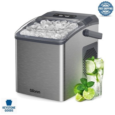 Stainless Steel Countertop Ice Maker 26Lbs/Day - Fast & Self-Cleaning