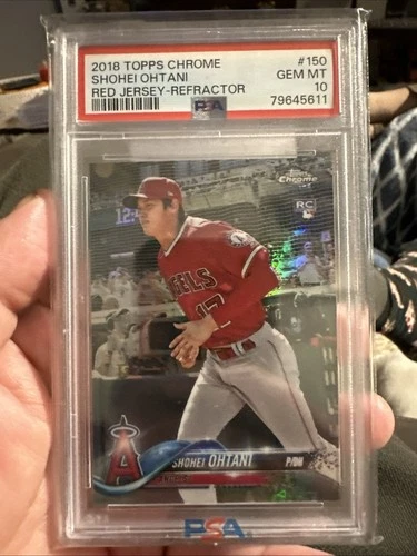 SHOHEI OHTANI RC #150 2018 Topps Chrome REFRACTOR RED JERSEY SP GEM MINT PSA 10