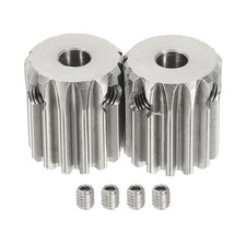 2Pcs 1 Mod 14T Spur Gear, 5mm Bore 304 Stainless Steel RC Car Pinion Gear