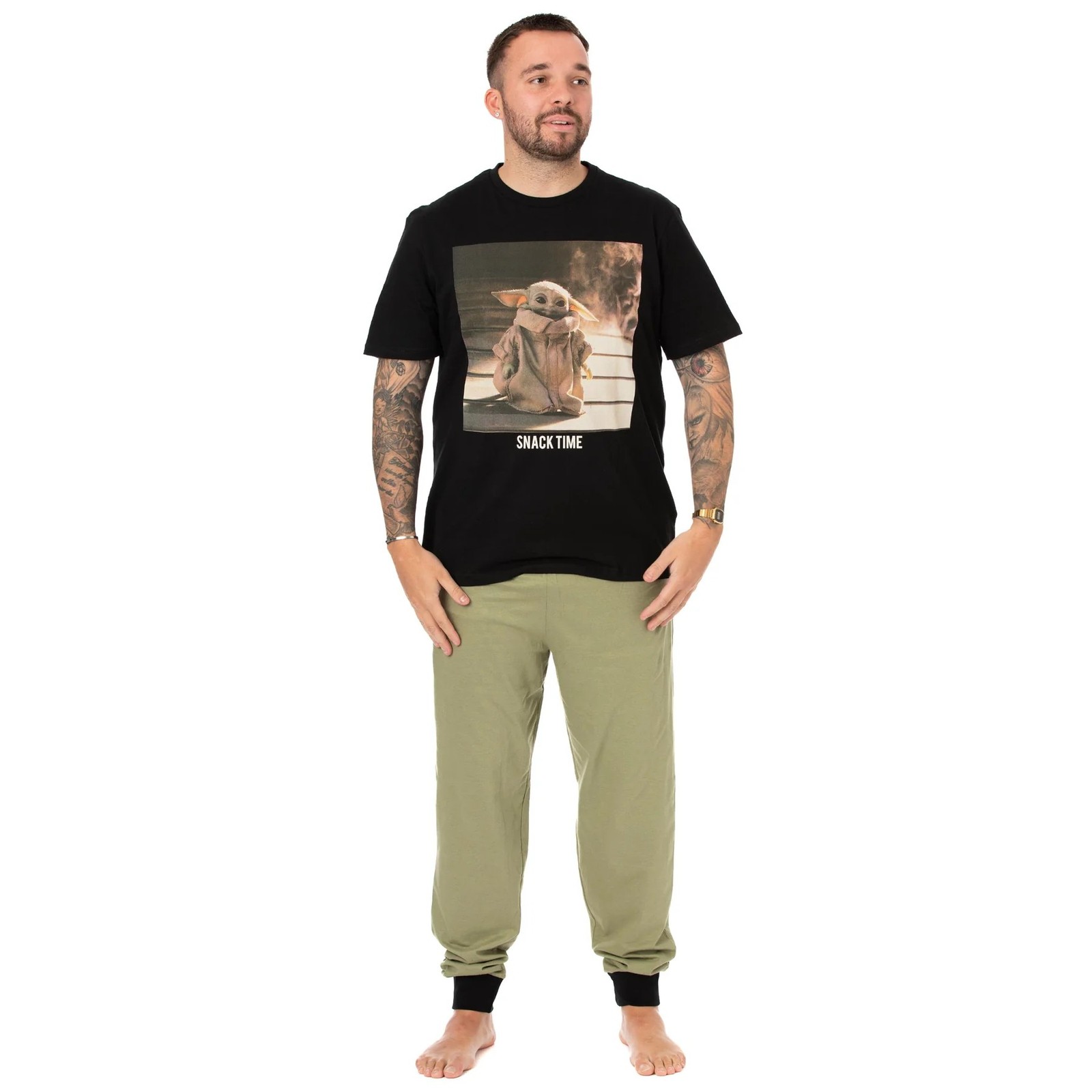 Star Wars: The Mandalorian Set de Pijama Largo Snack Time para Hombre (NS7005)