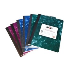 School Smart Composition Book, 100 Sheets, 9-3/4" x 7-1/2", Pack of 6 Mix