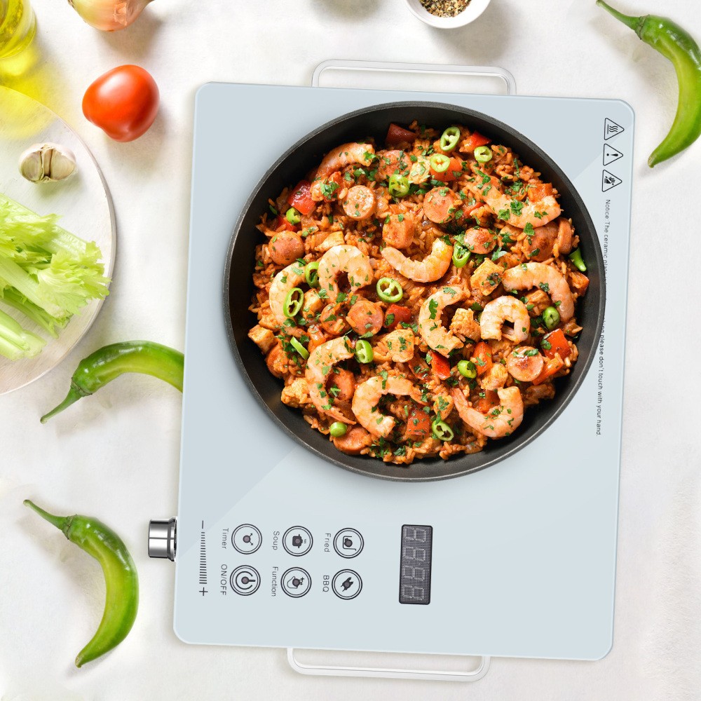 Induktionskochplatte 2200W Kochfeld 1 Platte Kochplatte LED-Touch-Steuerung