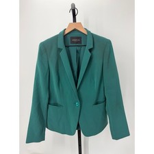 Lafayette 148 Teal Green Tailored Blazer Single Button Notch Lapel Office Wear