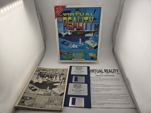 Vintage 1991 IBM PC VIRTUAL REALITY STUDIO Domark software E3 Big Box PC 3,5 disco - Foto 1 di 7