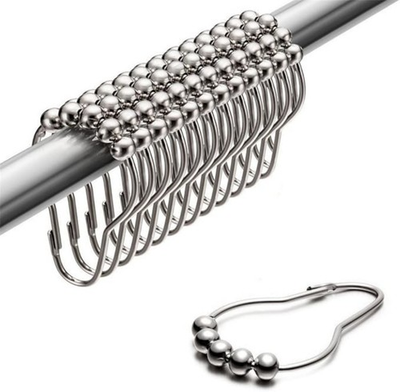 #ad #ad 12 Piece Stainless Steel Shower Curtain Hooks with Roller Ball $4.32