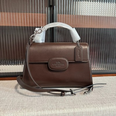 NWT Coach Eliza Top Handle Bag Crossbody In Leather/Silver/Maple